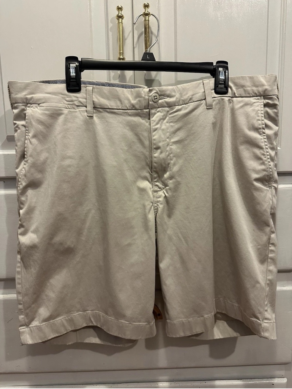 Men's Classic Khaki Cotton Blend Shorts Daniel Cremieux White Khaki Shorts, 38